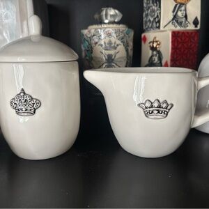 VHTF Rae Dunn Crown line Cream and Sugar
